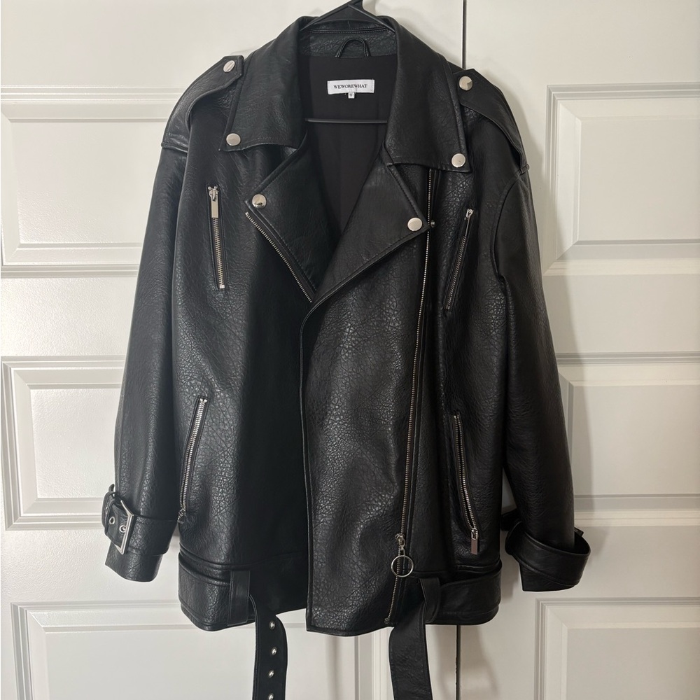 WeWoreWhat Black Faux Leather Jacket